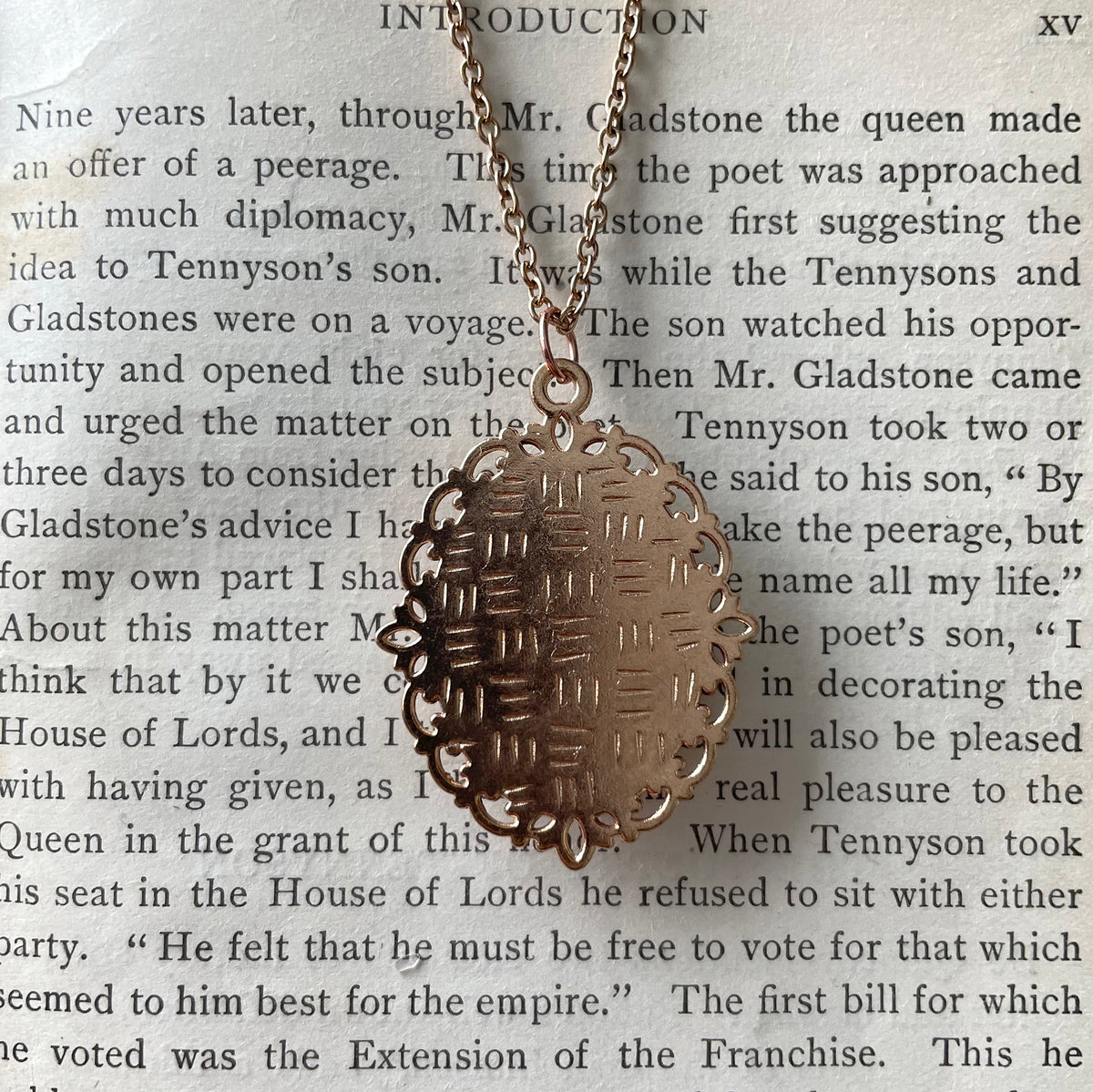 Louisa May Alcott Pendant Necklace, Rose Gold Necklace, Portrait Necklace, 18” rose gold chain