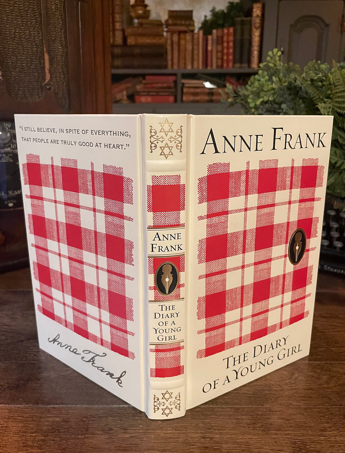 Anne Frank: The Diary of a Young Girl, Collectible Hardcover Classic, Bonded Leather with Gilded Pages and Ribbon Marker