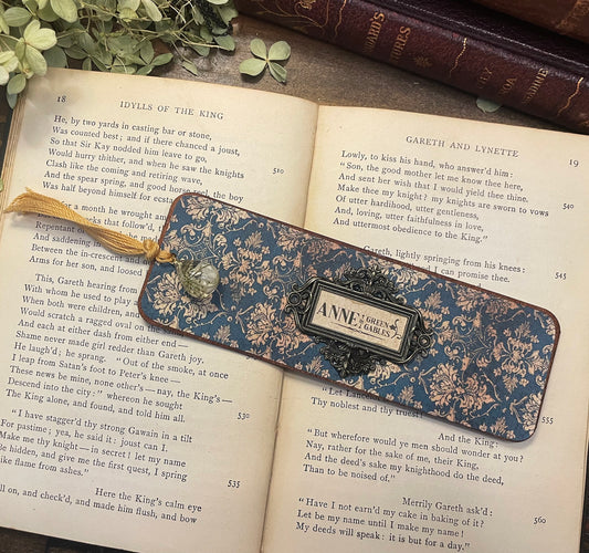 Anne of Green Gables Bookmark: Handmade Wood Bookmark with Tassel and Charm