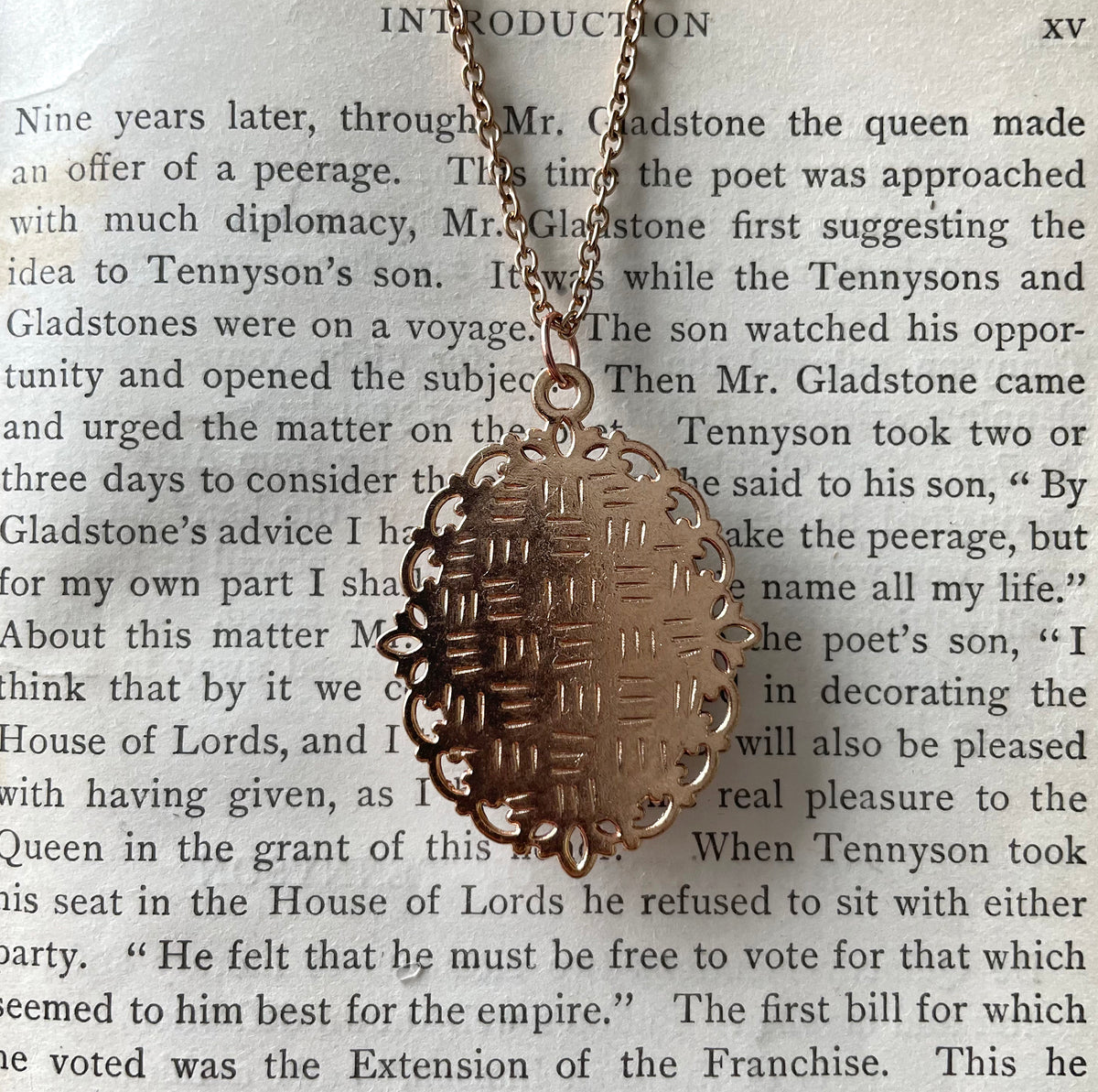 Jane Austen Pendant Necklace, Rose Gold Necklace, Portrait Necklace, 18” rose gold chain