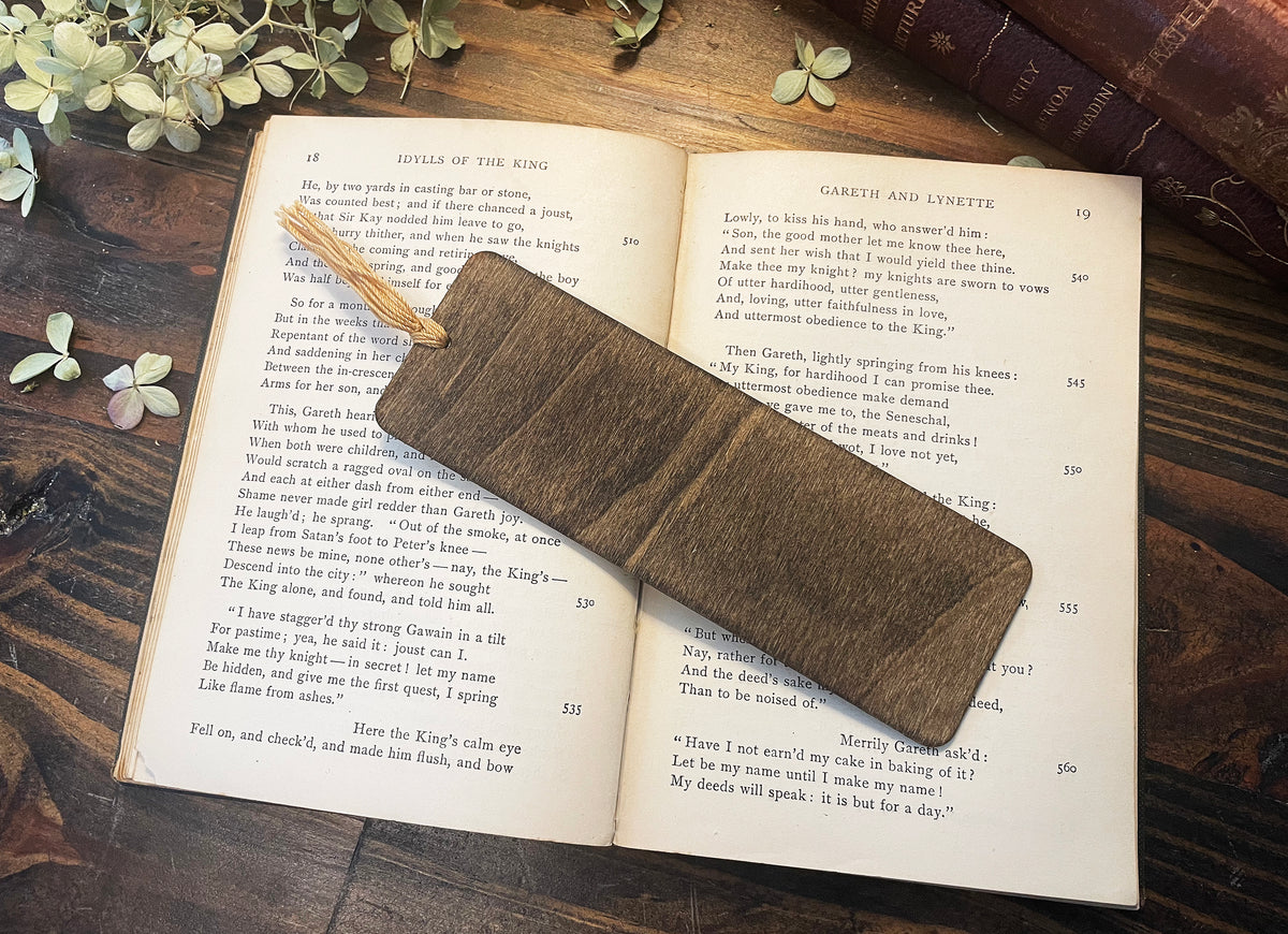 The Great Gatsby Bookmark: Handmade Wood Bookmark with Tassel and Charm