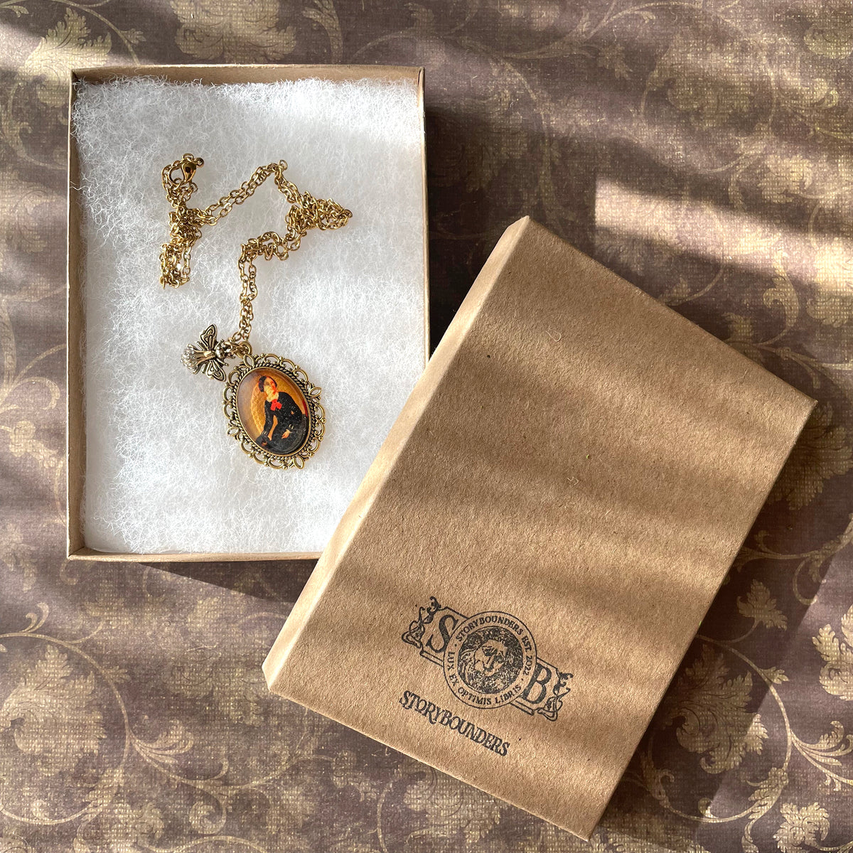 Charlotte Brontë Pendant Necklace, Gold Necklace, Portrait Necklace, 20” gold chain