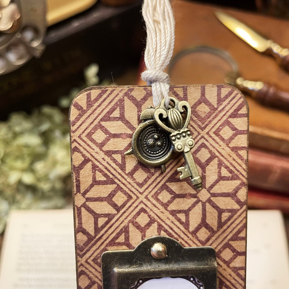 C.S. Lewis Bookmark: Handmade Wood Bookmark with Tassel and Charm