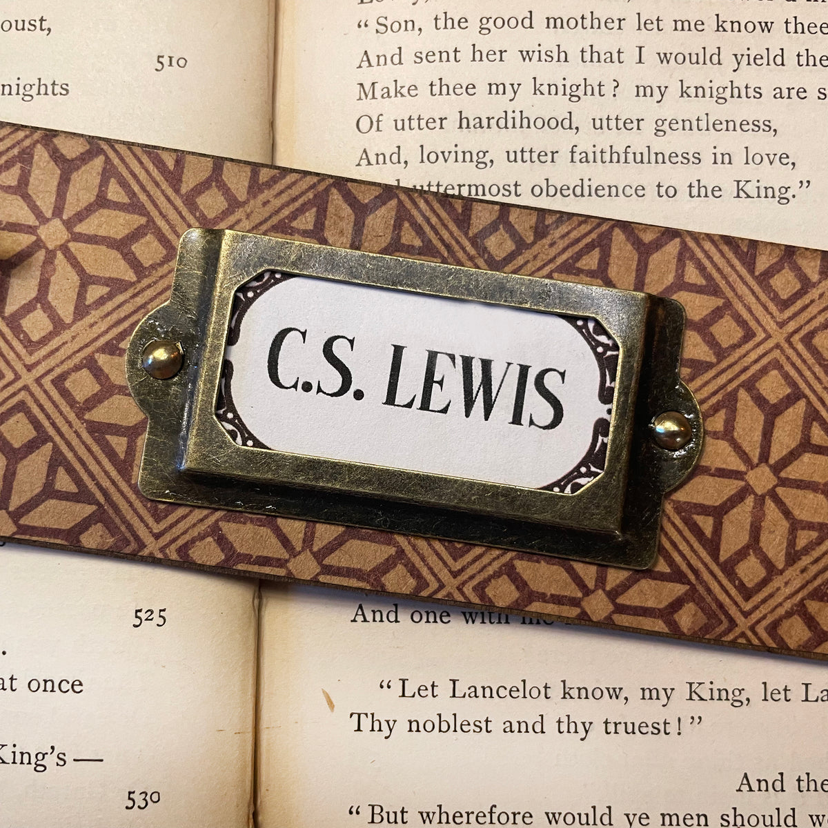 C.S. Lewis Bookmark: Handmade Wood Bookmark with Tassel and Charm