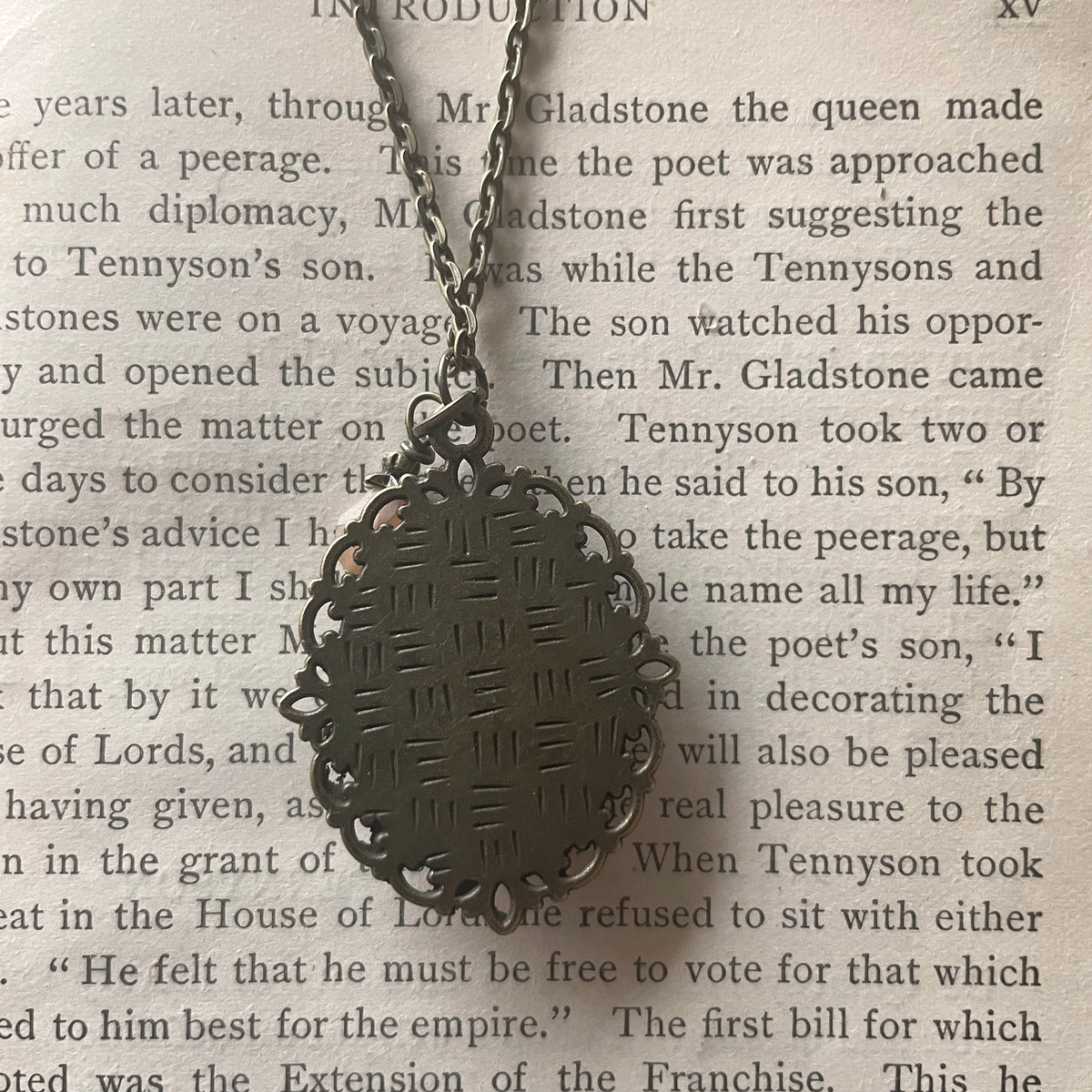 Charlotte Brontë Pendant Necklace, Bronze Necklace, Portrait Necklace, 18” bronze chain