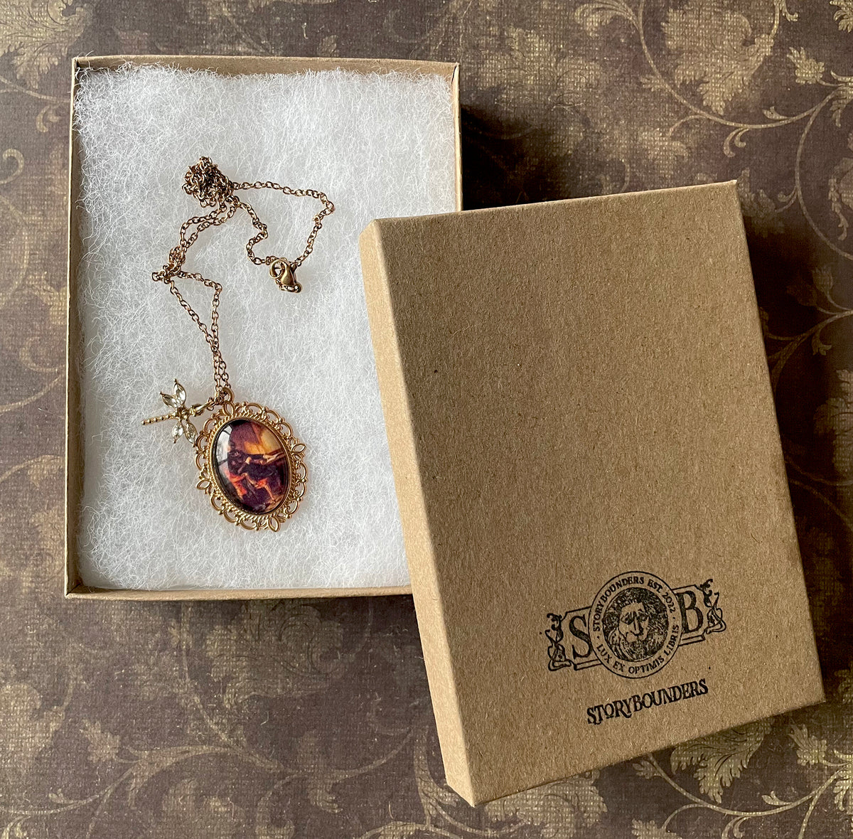 Charles Dickens Pendant Necklace, Rose Gold Necklace, Portrait Necklace, 18” rose gold chain