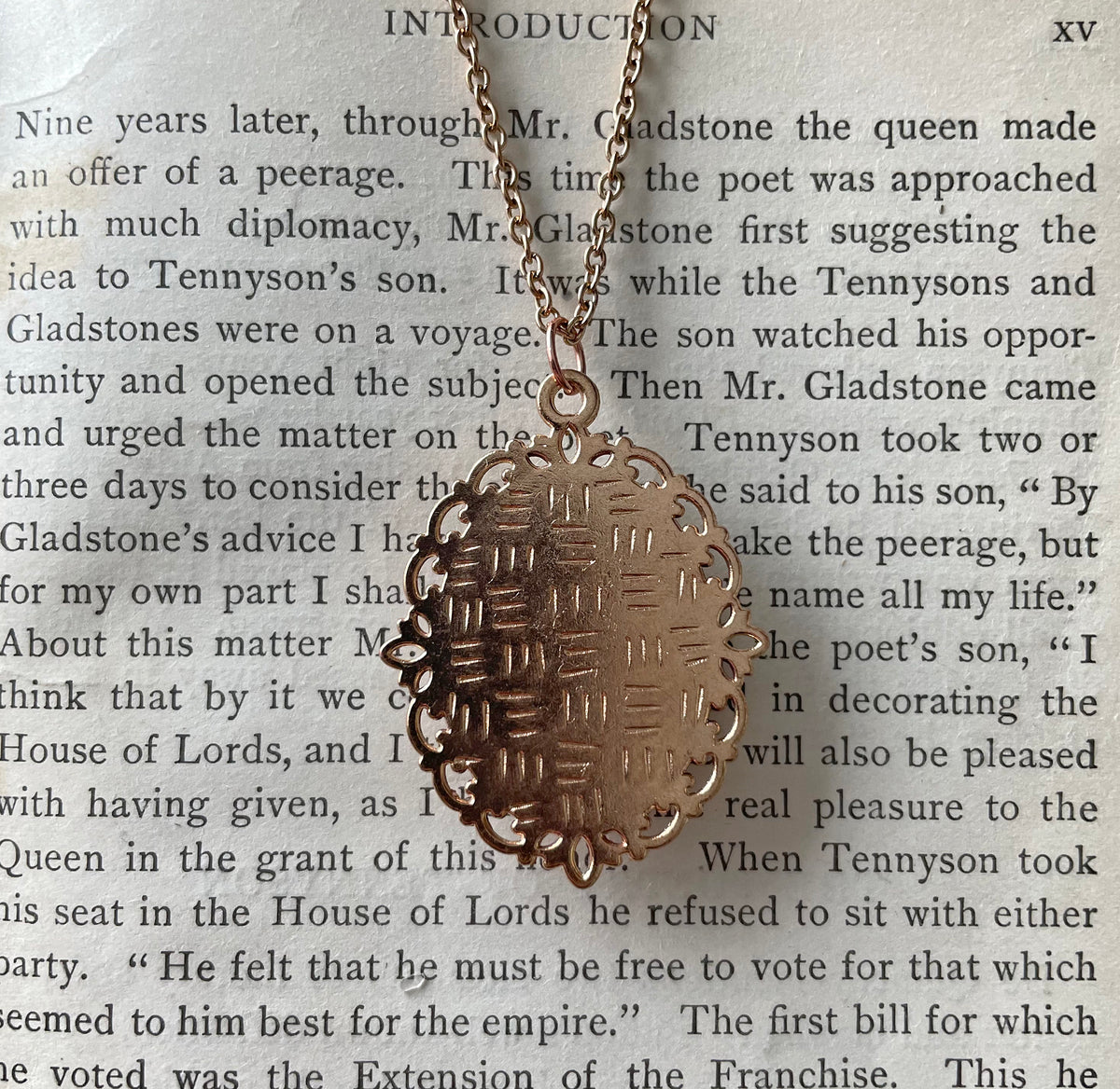 Amsterdam Orphan Girl Pendant Necklace, Rose Gold Necklace, Portrait Necklace, 18” rose gold chain