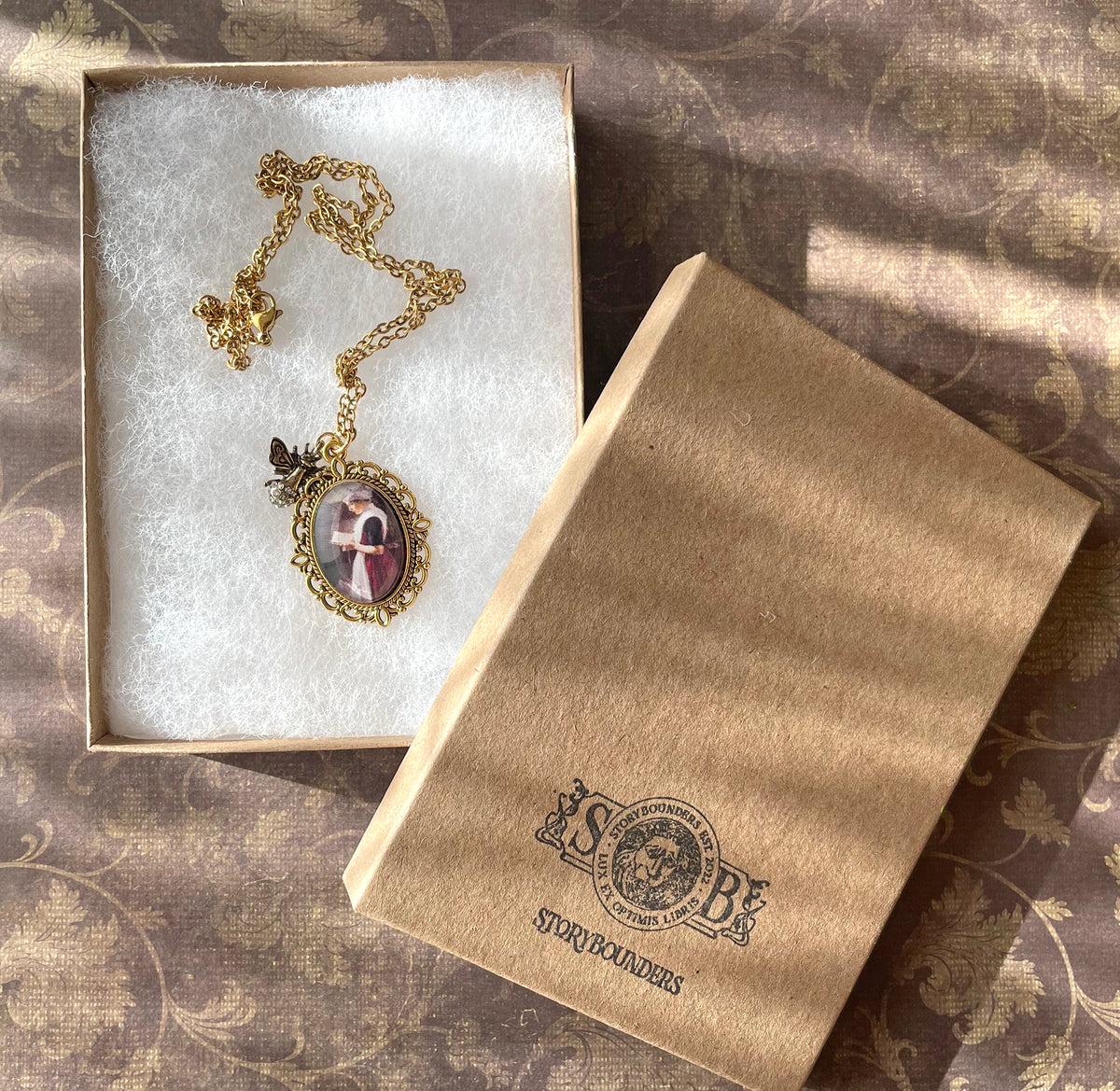 Amsterdam Orphan Girl Pendant Necklace, Gold Necklace, Portrait Necklace, 20” gold chain