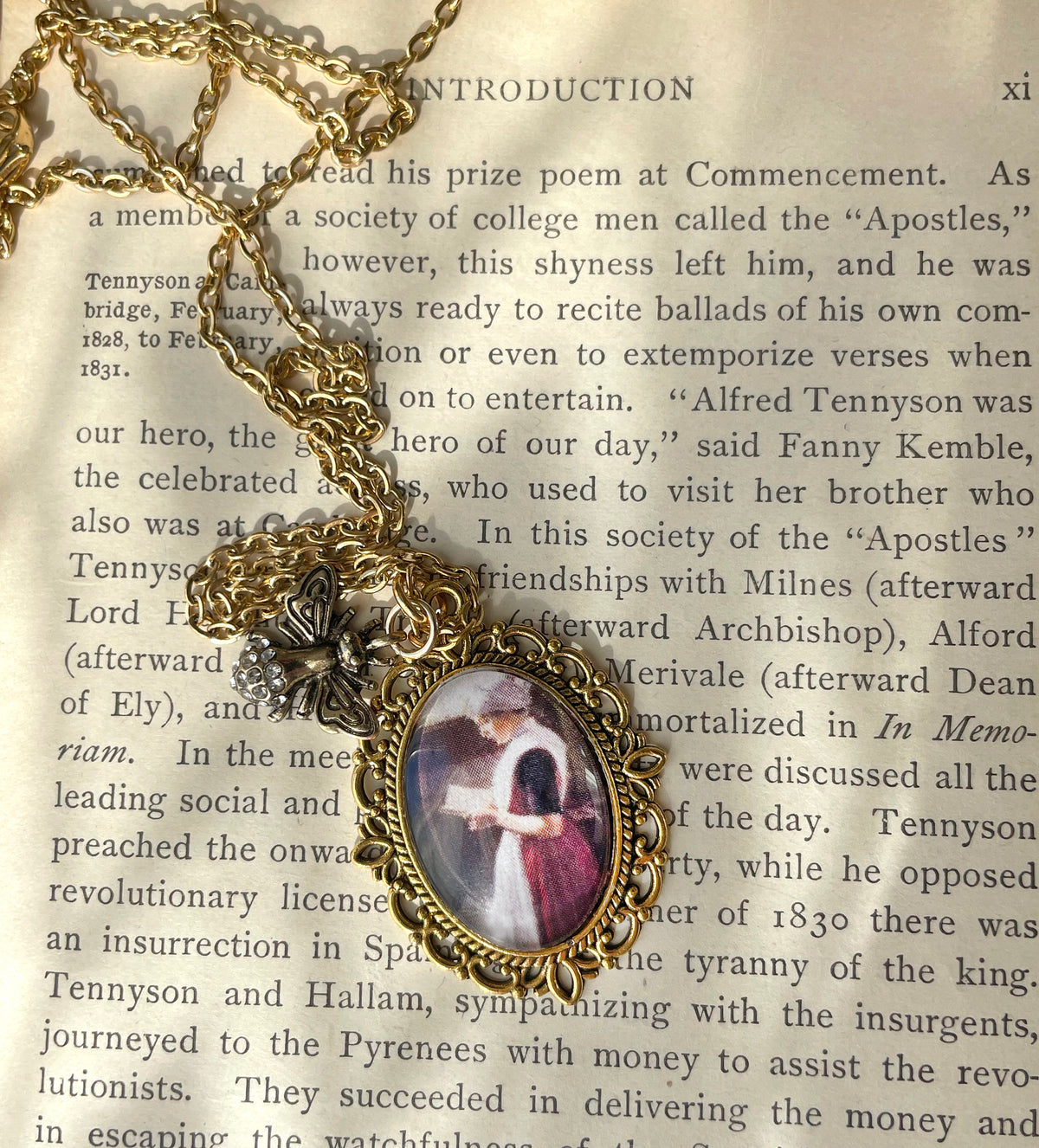 Amsterdam Orphan Girl Pendant Necklace, Gold Necklace, Portrait Necklace, 20” gold chain