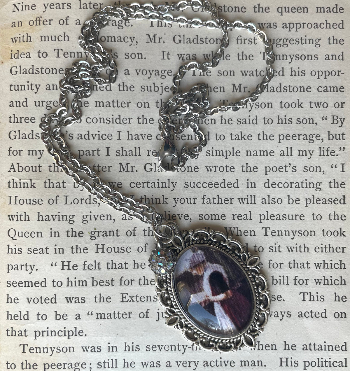 Amsterdam Orphan Girl Pendant Necklace, Silver Necklace, Portrait Necklace, 18” silver chain