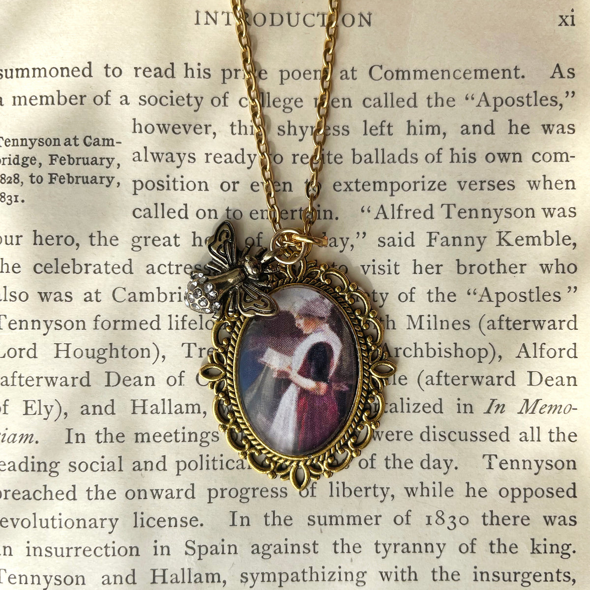 Amsterdam Orphan Girl Pendant Necklace, Gold Necklace, Portrait Necklace, 20” gold chain