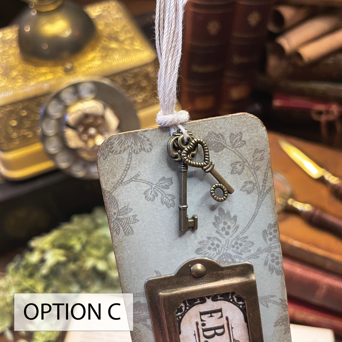 E.B. White Bookmark: Handmade Wood Bookmark with Tassel and Charm