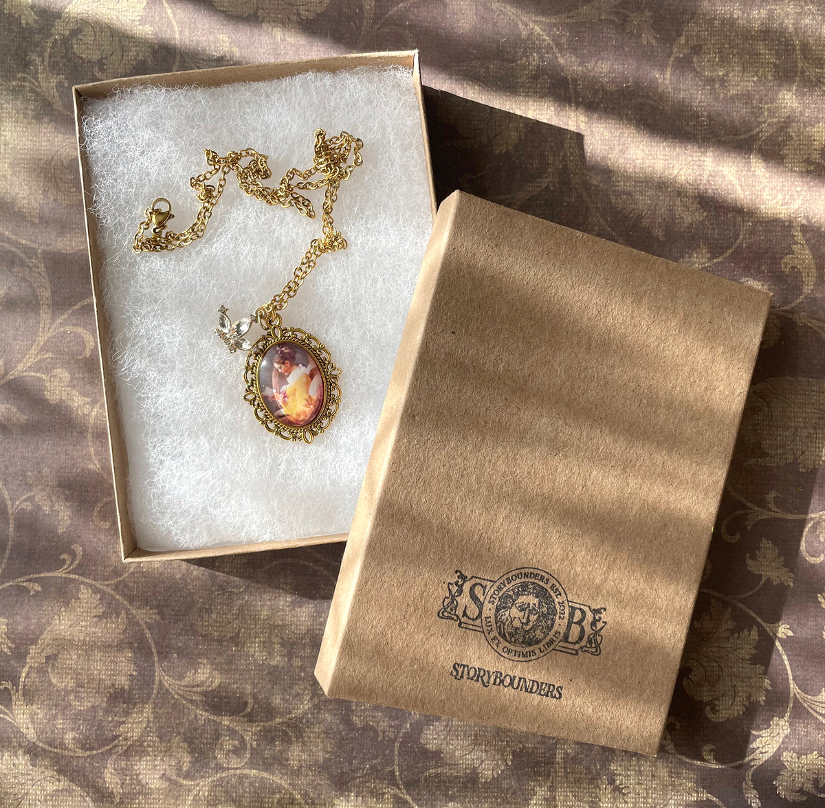A Young Girl Reading Pendant Necklace, Gold Necklace, Portrait Necklace, 20” gold chain