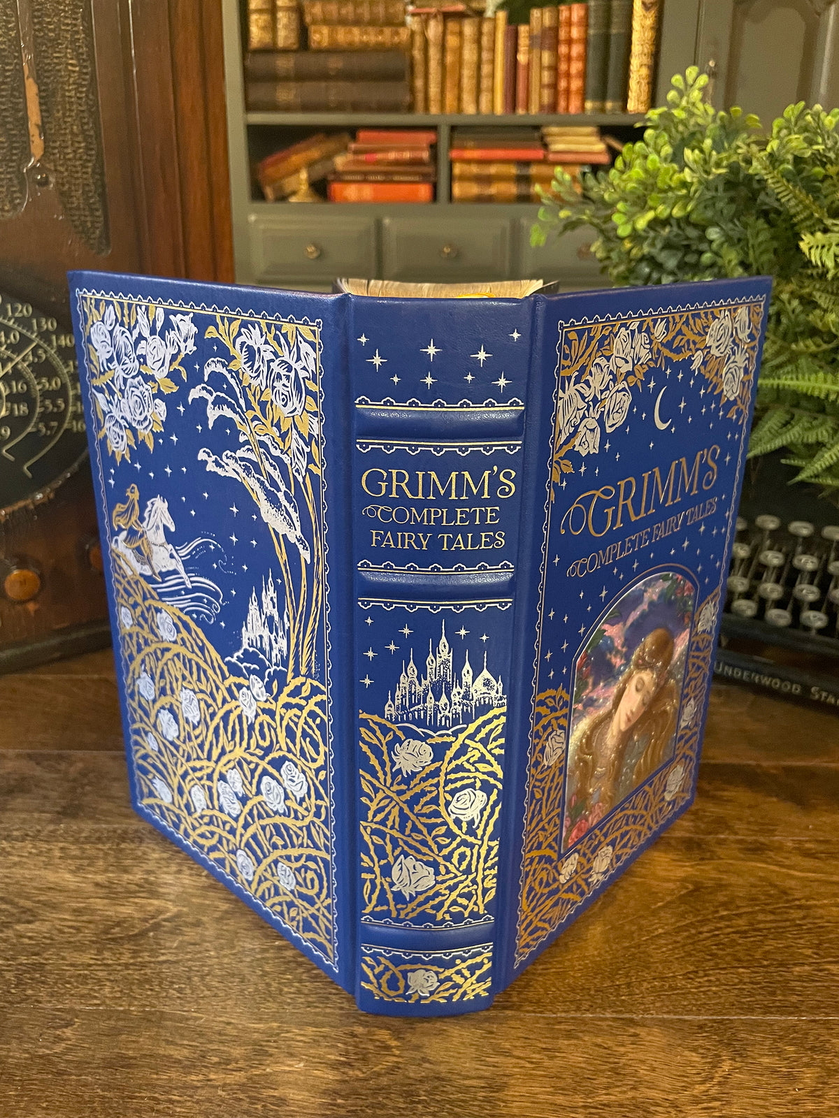 Grimm’s Complete Fairy Tales, Collectible Hardcover Classic, Bonded Leather with Gilded Pages and Ribbon Marker