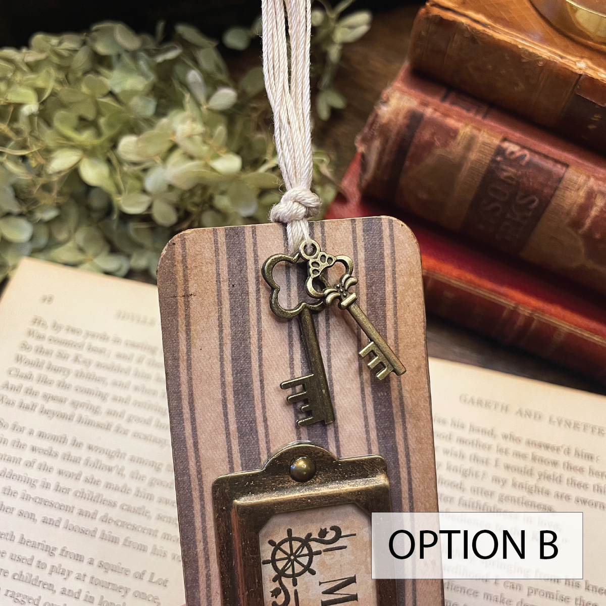 Mark Twain Bookmark: Handmade Wood Bookmark with Tassel and Charm