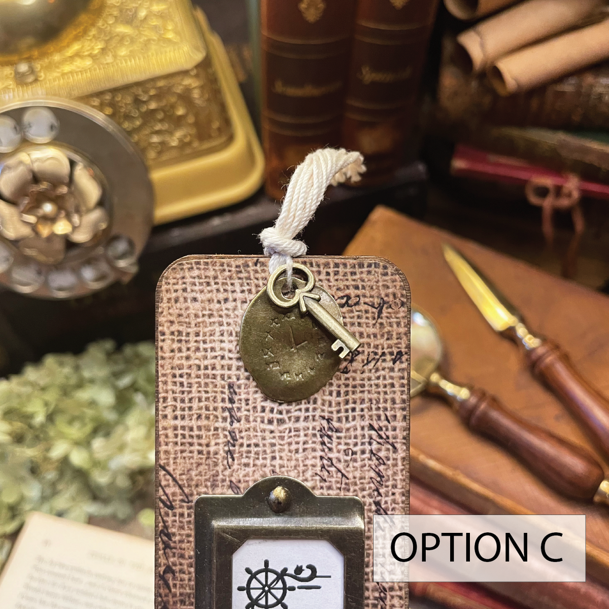 Mark Twain Bookmark: Handmade Wood Bookmark with Tassel and Charm
