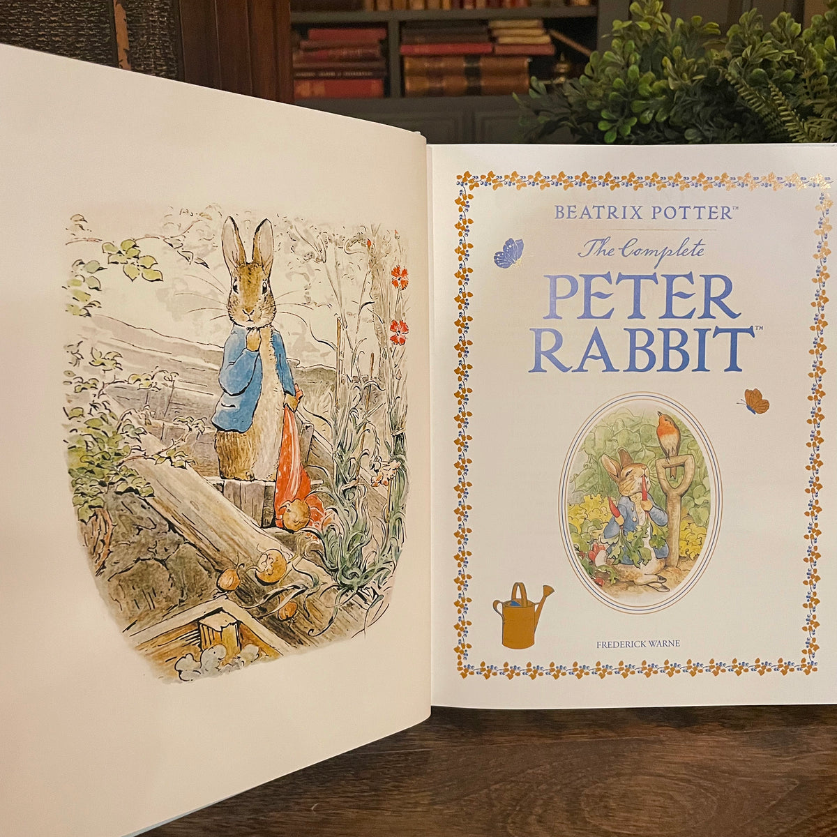The Complete Peter Rabbit by Beatrix Potter, Collectible Hardcover Classic, Bonded Leather with Gilded Pages and Ribbon Marker