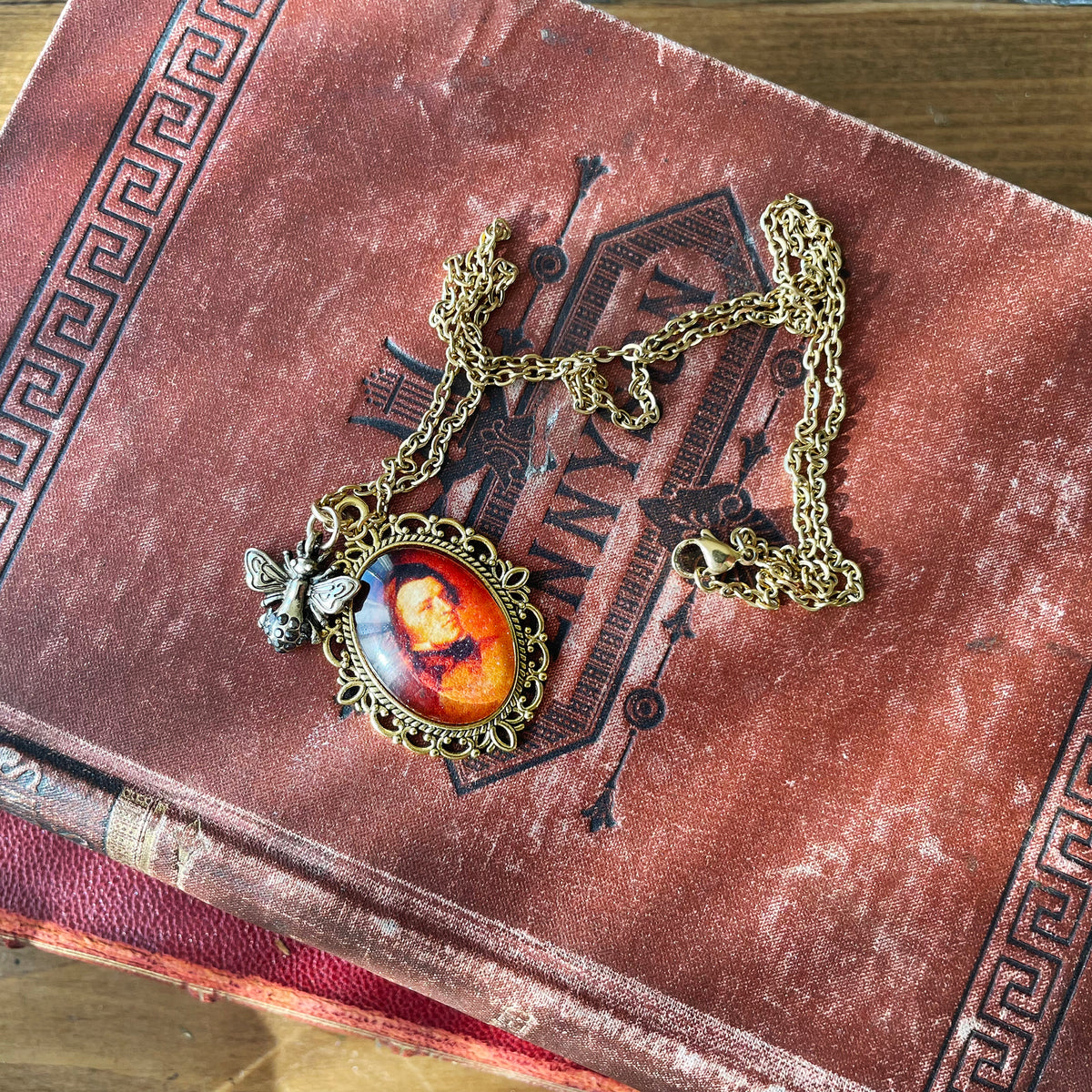 Alfred, Lord Tennyson Pendant Necklace, Gold Necklace, Portrait Necklace, 20” gold chain