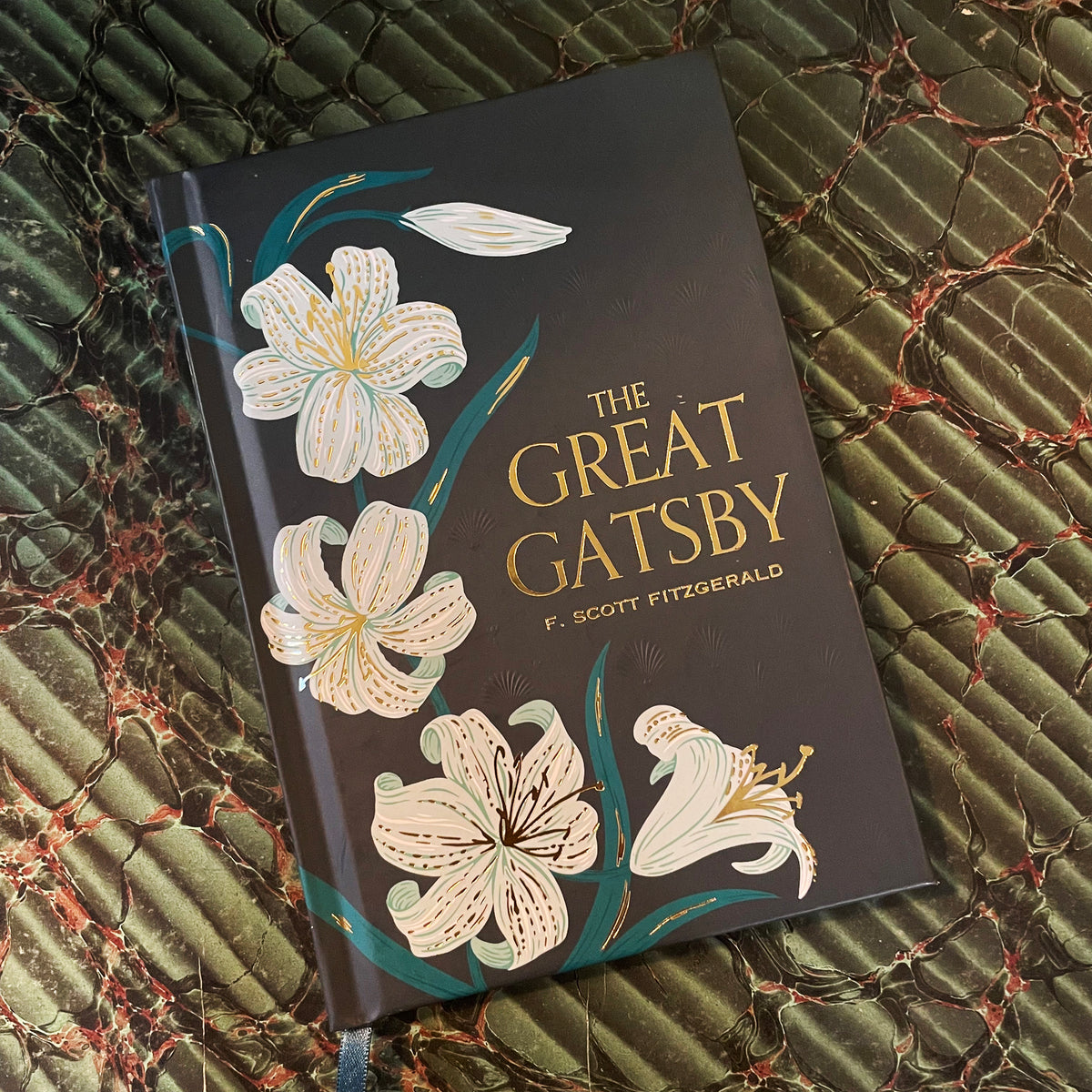 The Great Gatsby, Collectible Hardcover Classic, Gilded Pages, and Ribbon Marker