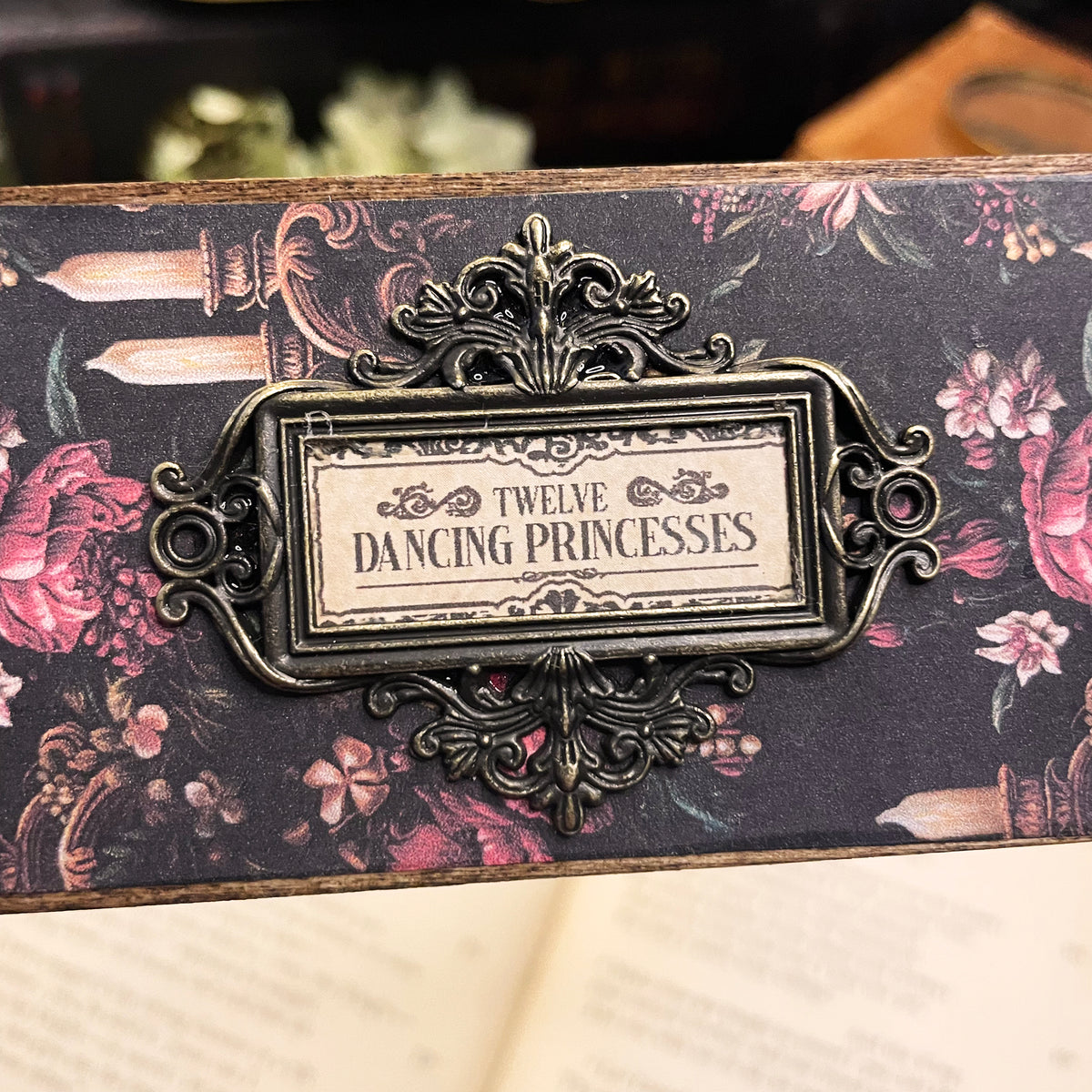 The Twelve Dancing Princesses Bookmark: Handmade Wood Bookmark with Tassel and Charm