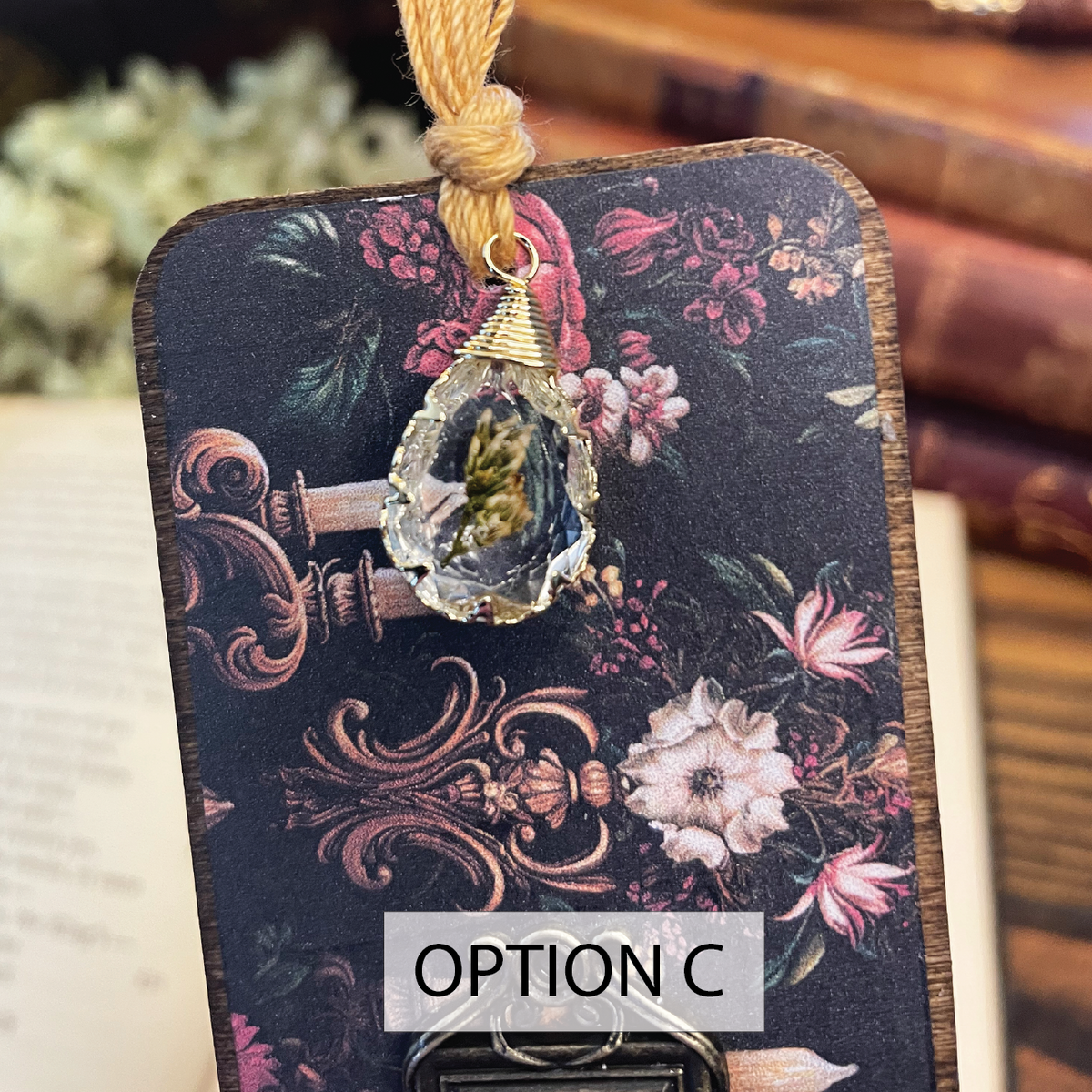 The Twelve Dancing Princesses Bookmark: Handmade Wood Bookmark with Tassel and Charm