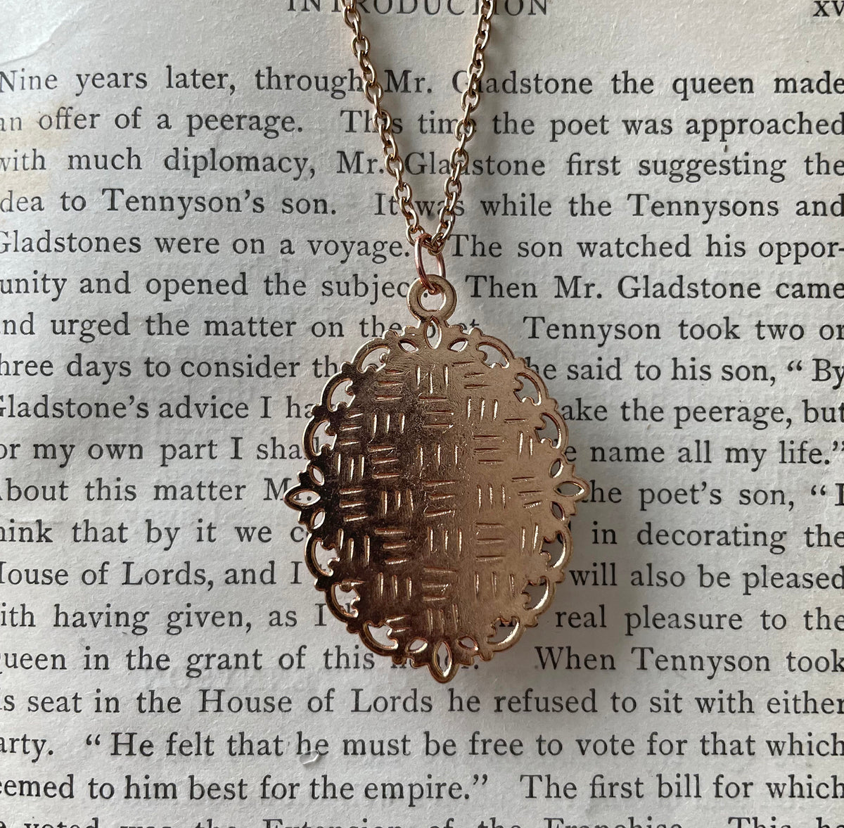 Walt Whitman Pendant Necklace, Rose Gold Necklace, Portrait Necklace, 18” rose gold chain