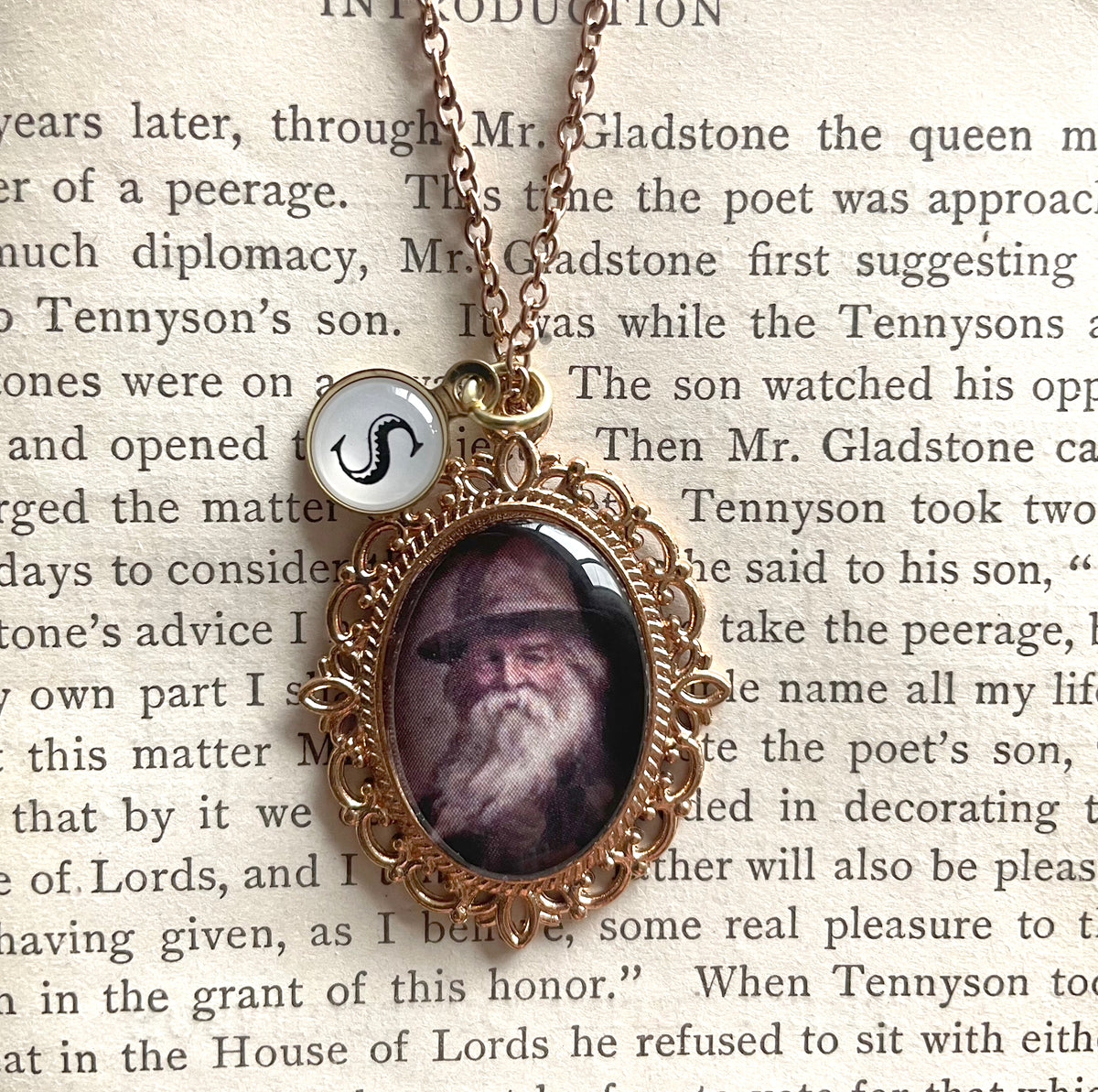 Walt Whitman Pendant Necklace, Rose Gold Necklace, Portrait Necklace, 18” rose gold chain